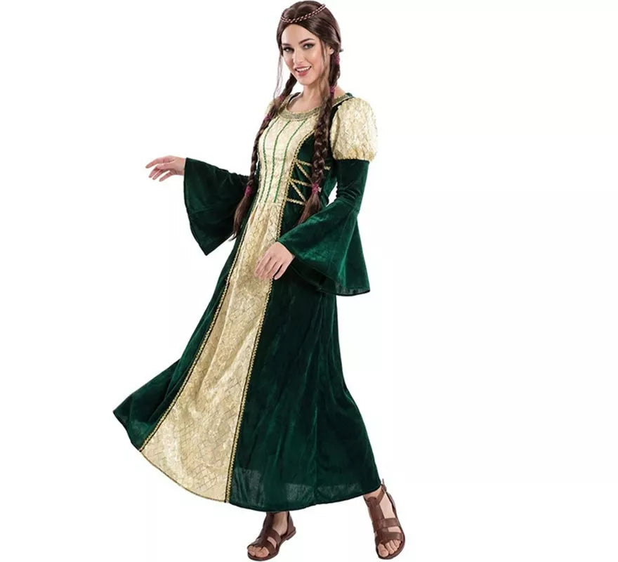 Disfraz de Dama Medieval Verde para mujer