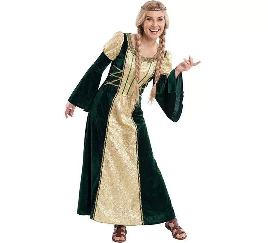 Translation missing: en.Disfraz de Dama Medieval Verde para mujer