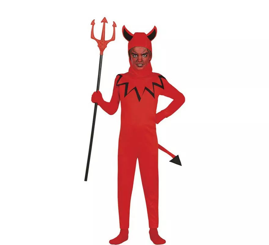 Disfraz de Demonio con cola rojo para niños