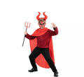 Disfraz de Demonio Cornudo Rojo para niño