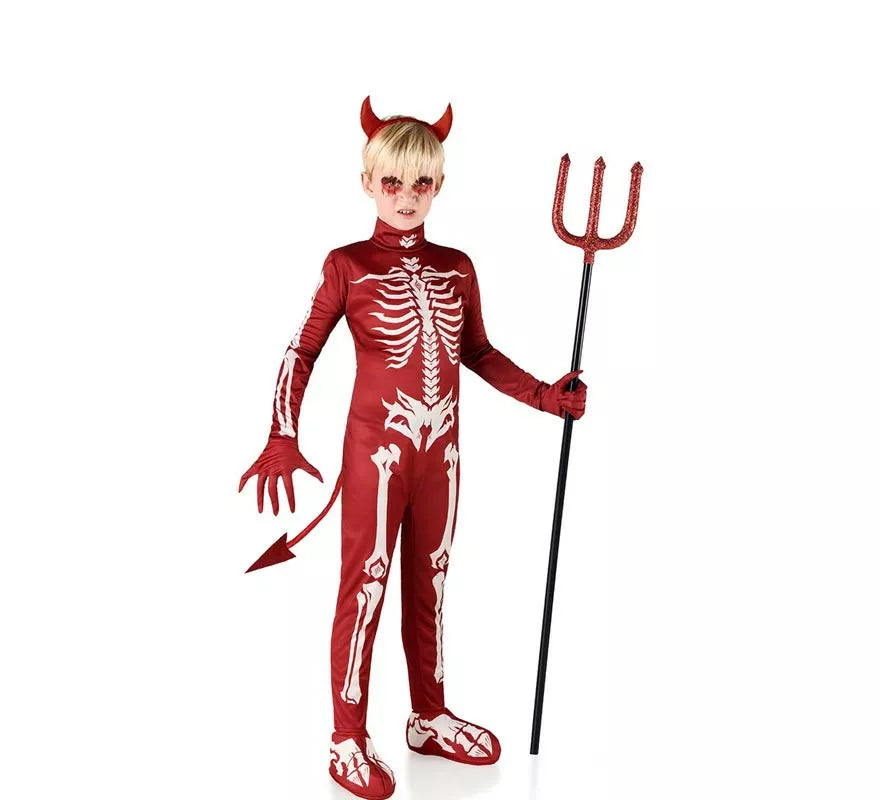 Translation missing: en.Disfraz de Demonio Esqueleto rojo para niño