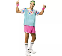 80s Sportsman Costume with Wristbands for Men