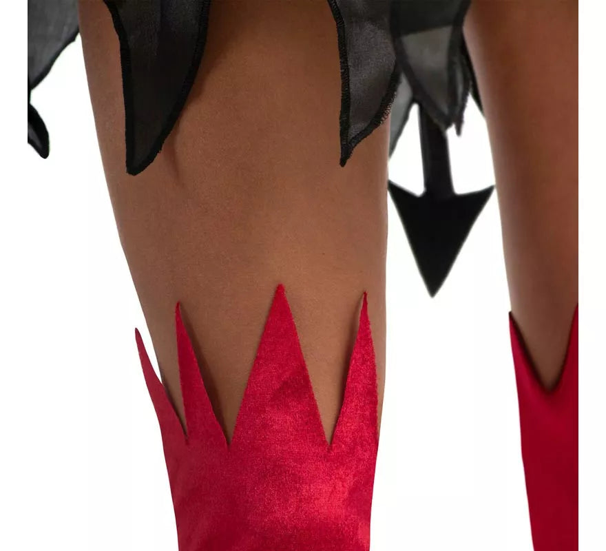 Translation missing: en.Disfraz de Diablesa rojo y negro con alas para mujer