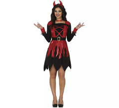 Red and black devil costume for women