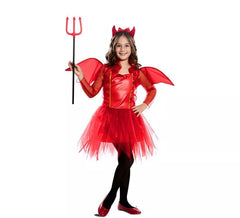 Red Imp Costume with Wings for Girl