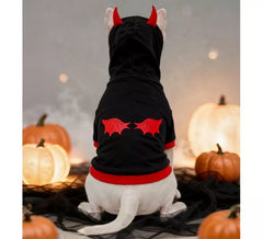 Devil costume with horns for dog