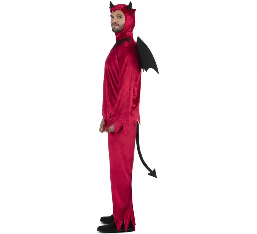 Disfraz de Diablo rojo con alas y cola para hombre