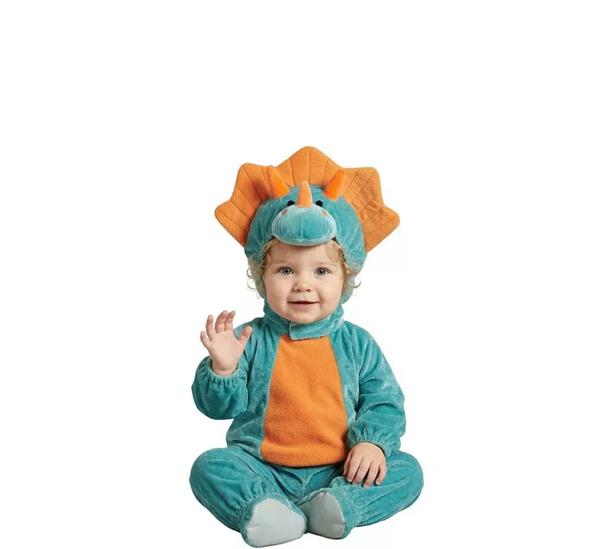Disfraz de Dinosaurio Azul y Naranja para Bebé