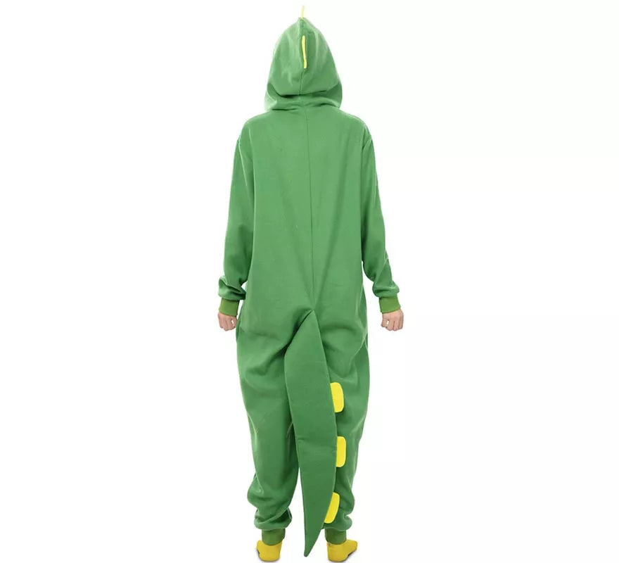 Disfraz de Dinosaurio Kugurumi verde y amarillo para adulto