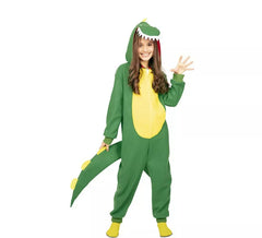 Green and yellow Kugurumi dinosaur costume for kids