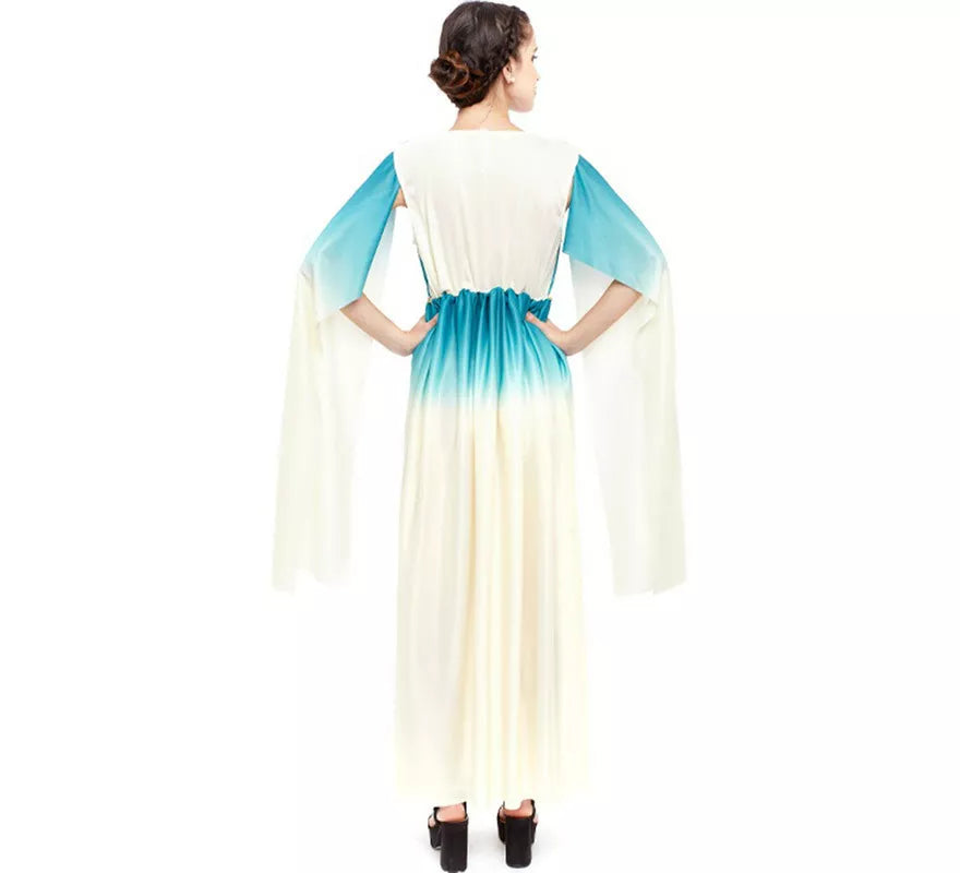 Disfraz de Diosa Griega Azul y Blanco para mujer