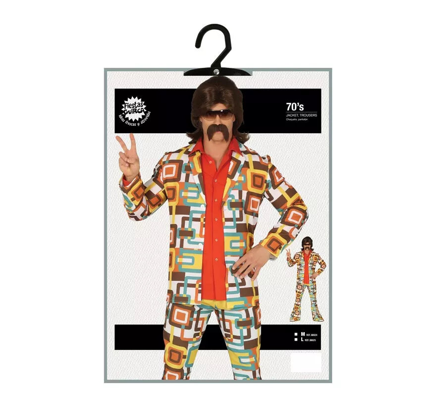 Translation missing: en.Disfraz de Disco Años 70 Multicolor para hombre