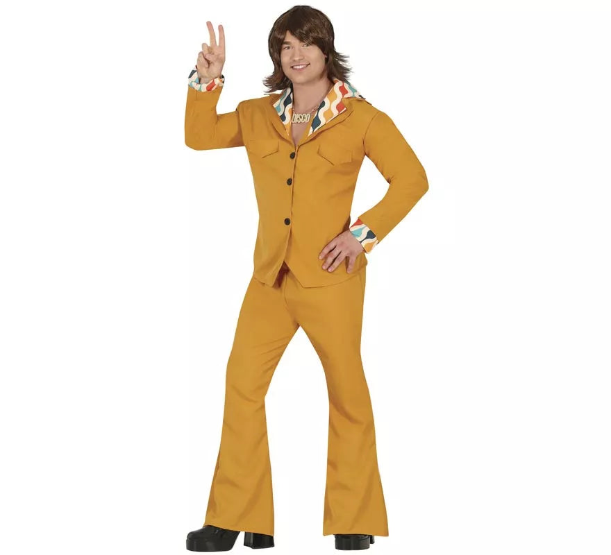Disfraz de Disco Años 70 naranja para hombre