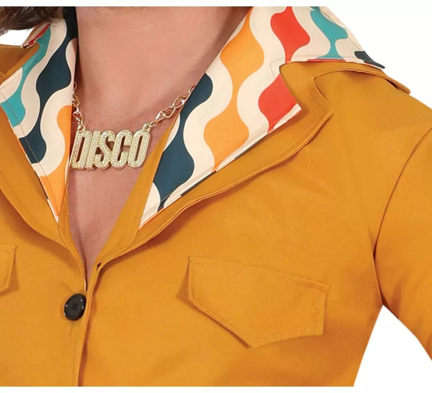 Disfraz de Disco Años 70 naranja para hombre