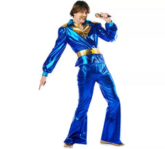 Blue 70s Disco Costume for Men
