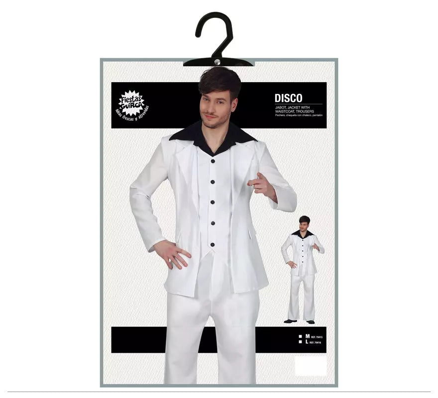 Disfraz de Disco Blanco y Negro para Hombre