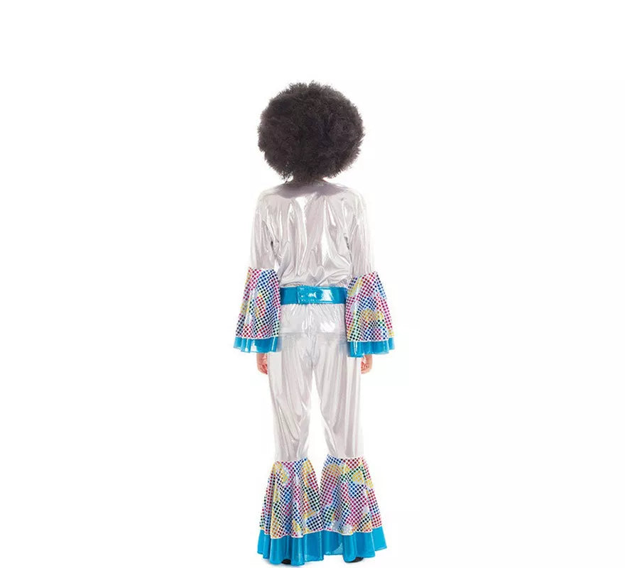 Disfraz de Disco Boy Plateado y Azul 2 piezas para niños