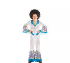 Silver and Blue Disco Boy Costume 2 pieces for children