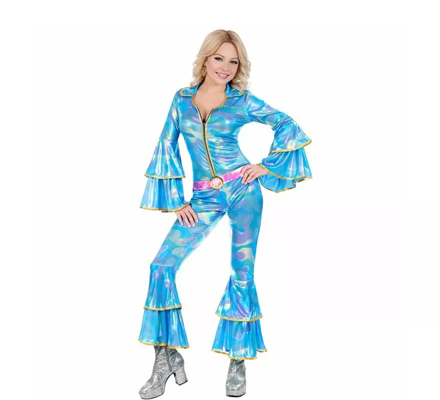 Translation missing: en.Disfraz de Disco de los años 70 azul para mujer