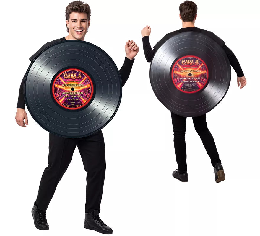 Translation missing: en.Disfraz de Disco de Vinilo Retro para adultos