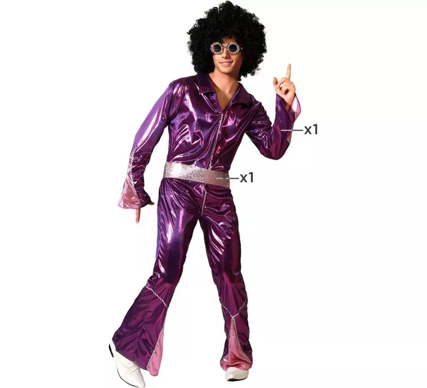 Translation missing: it.Disfraz de Disco Fucsia para hombre