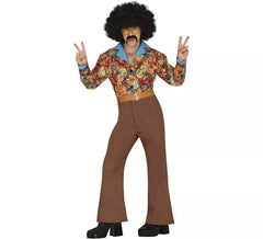 Mens Brown Floral Disco Costume