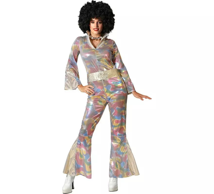 Disfraz de Disco multicolor para mujer