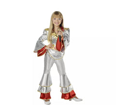 Costume Silver Disco anni '70 per bambina