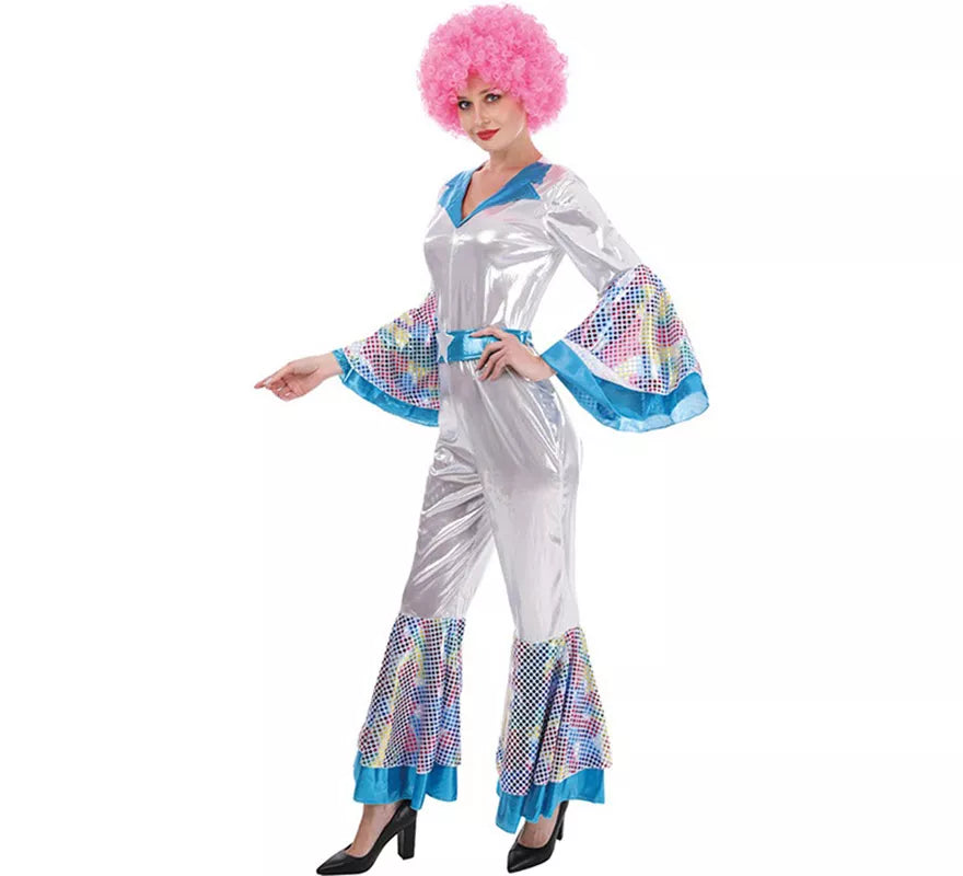 Translation missing: it.Disfraz de Disco Woman plateado para mujer