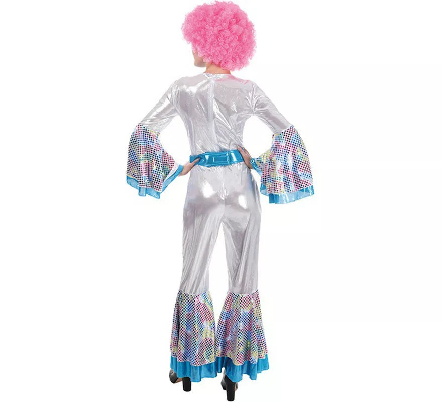 Disfraz de Disco Woman plateado para mujer