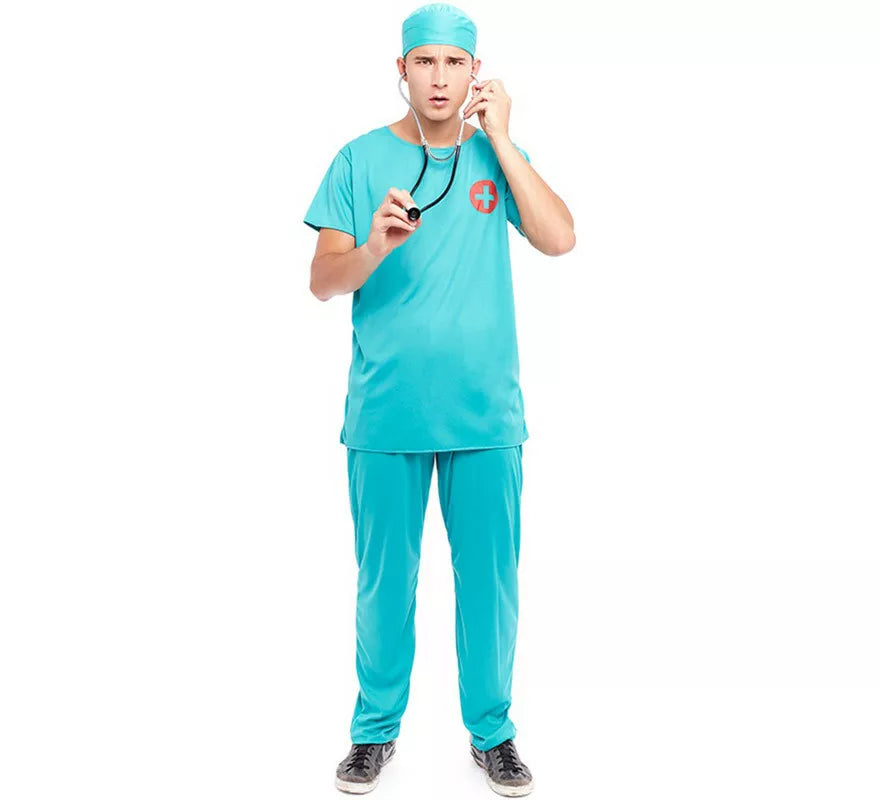 Translation missing: en.Disfraz de Doctor Cirujano azul para hombre