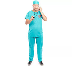Blue Doctor Surgeon Costume for Men