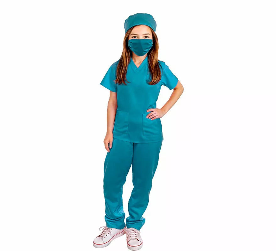 Disfraz de Doctora verde para niños