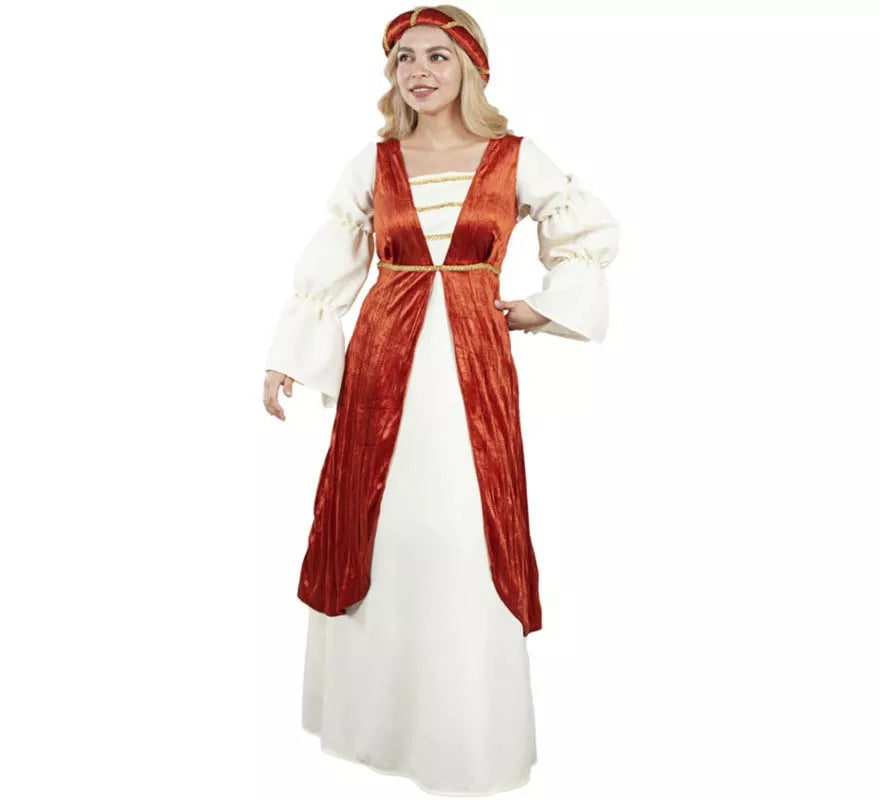 Disfraz de Doña Eleanor rojo y blanco para mujer