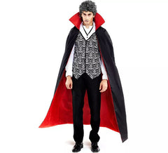 Classic Dracula costume with two-tone cape for men