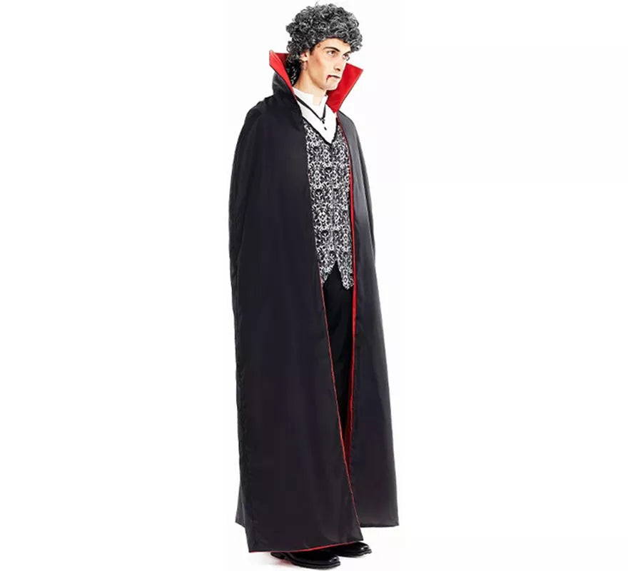 Translation missing: en.Disfraz de Drácula clásico con capa bicolor para hombre