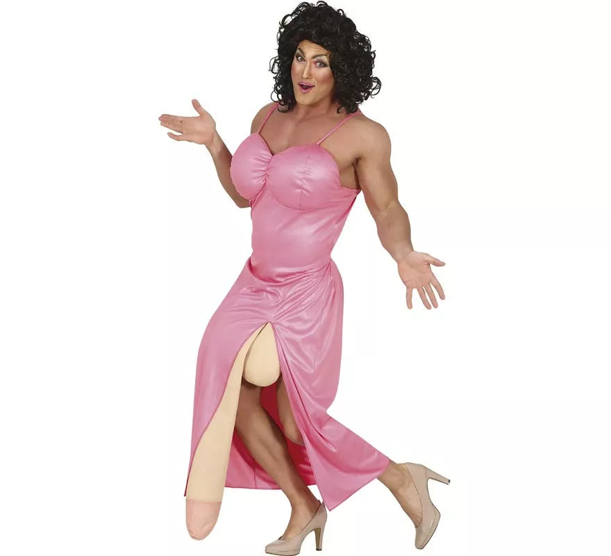 Translation missing: en.Disfraz de Drag Rosa Extrovertido para hombre
