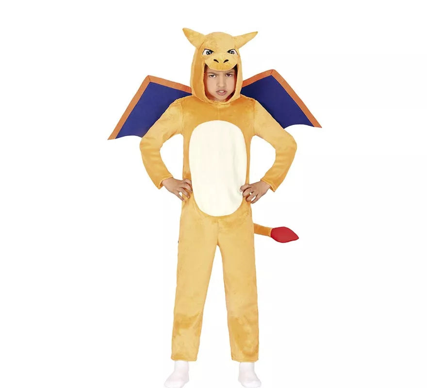 Disfraz de Dragón de fuego amarillo para niño