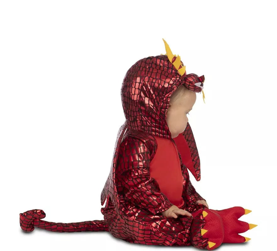 Translation missing: en.Disfraz de Dragón rojo con capucha y alas para bebé y niño