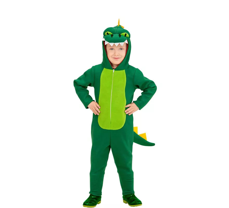 Disfraz de Dragón Verde con Capucha y Cola para niños