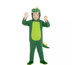 Green Dragon Costume with Hood and Tail for Children