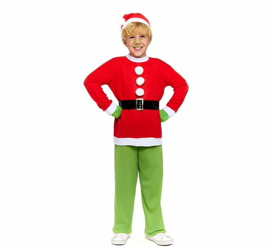 Disfraz de Duende Gruñón de Navidad para niño