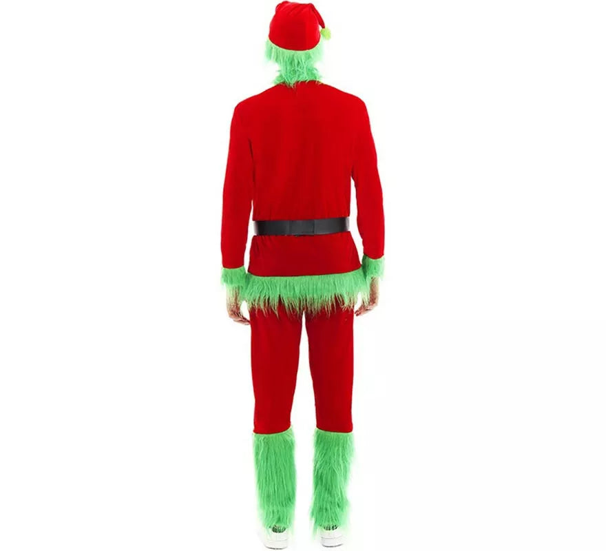 Translation missing: en.Disfraz de Duende Gruñón de Navidad verde para hombre