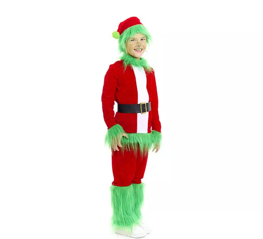 Disfraz de Duende Gruñón de Navidad verde para niño