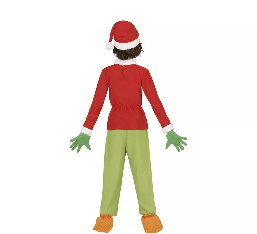 Translation missing: en.Disfraz de Duende Gruñón Navideño verde para niño