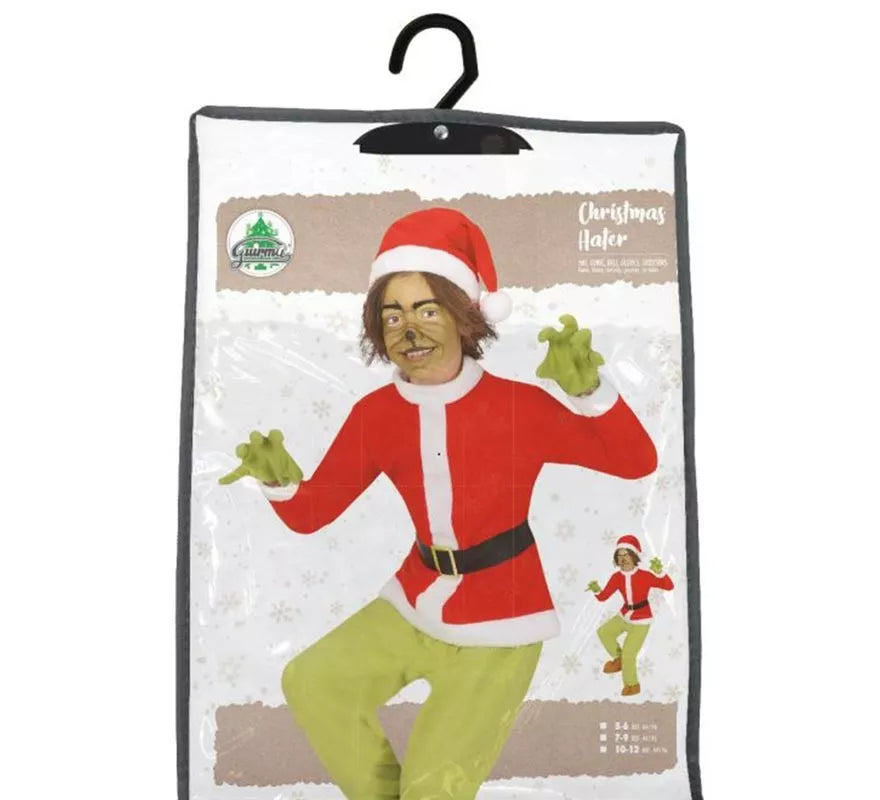 Translation missing: en.Disfraz de Duende Gruñón Navideño verde para niño