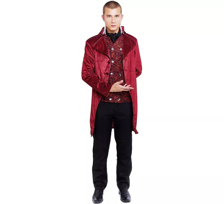 Translation missing: en.Disfraz de Duque Inglés elegante vinotinto para hombre