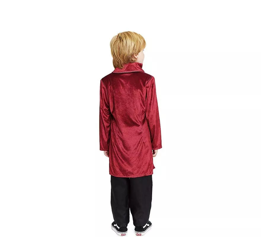 Disfraz de Duque Inglés elegante vinotinto para niño