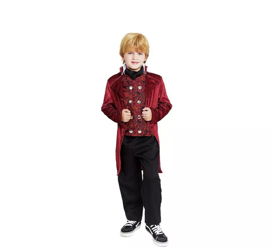 Translation missing: en.Disfraz de Duque Inglés elegante vinotinto para niño