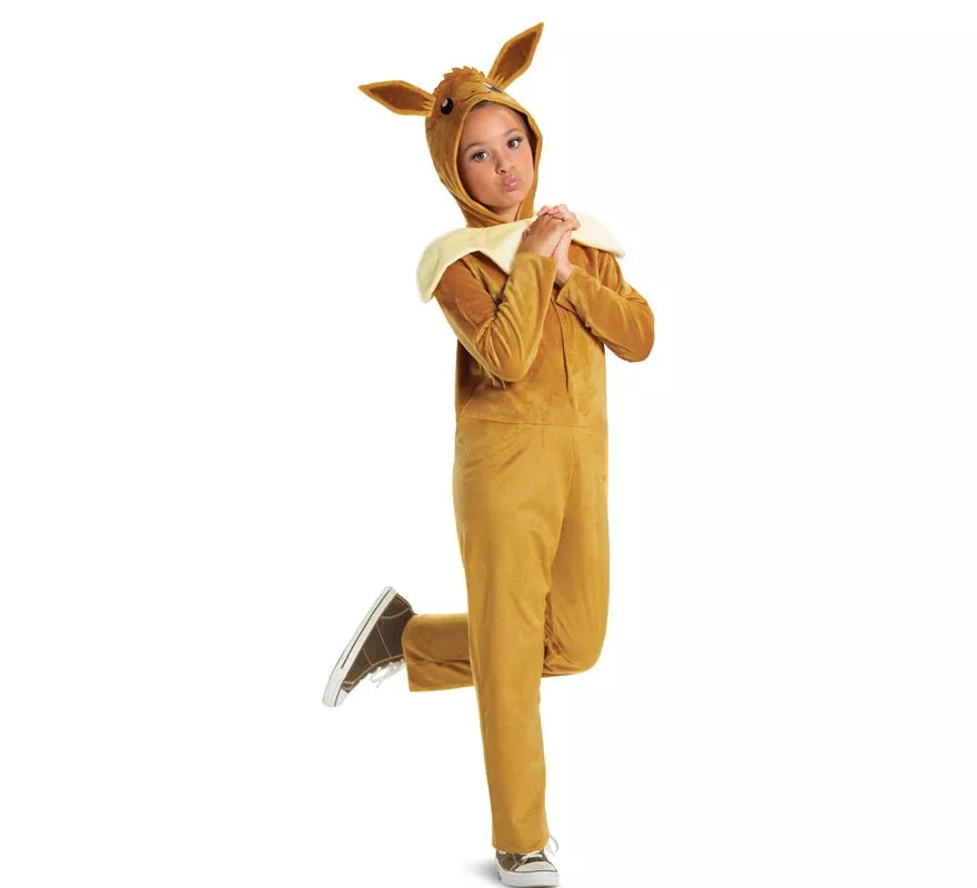 Disfraz de Eevee Pokemon con capucha clásico para niños